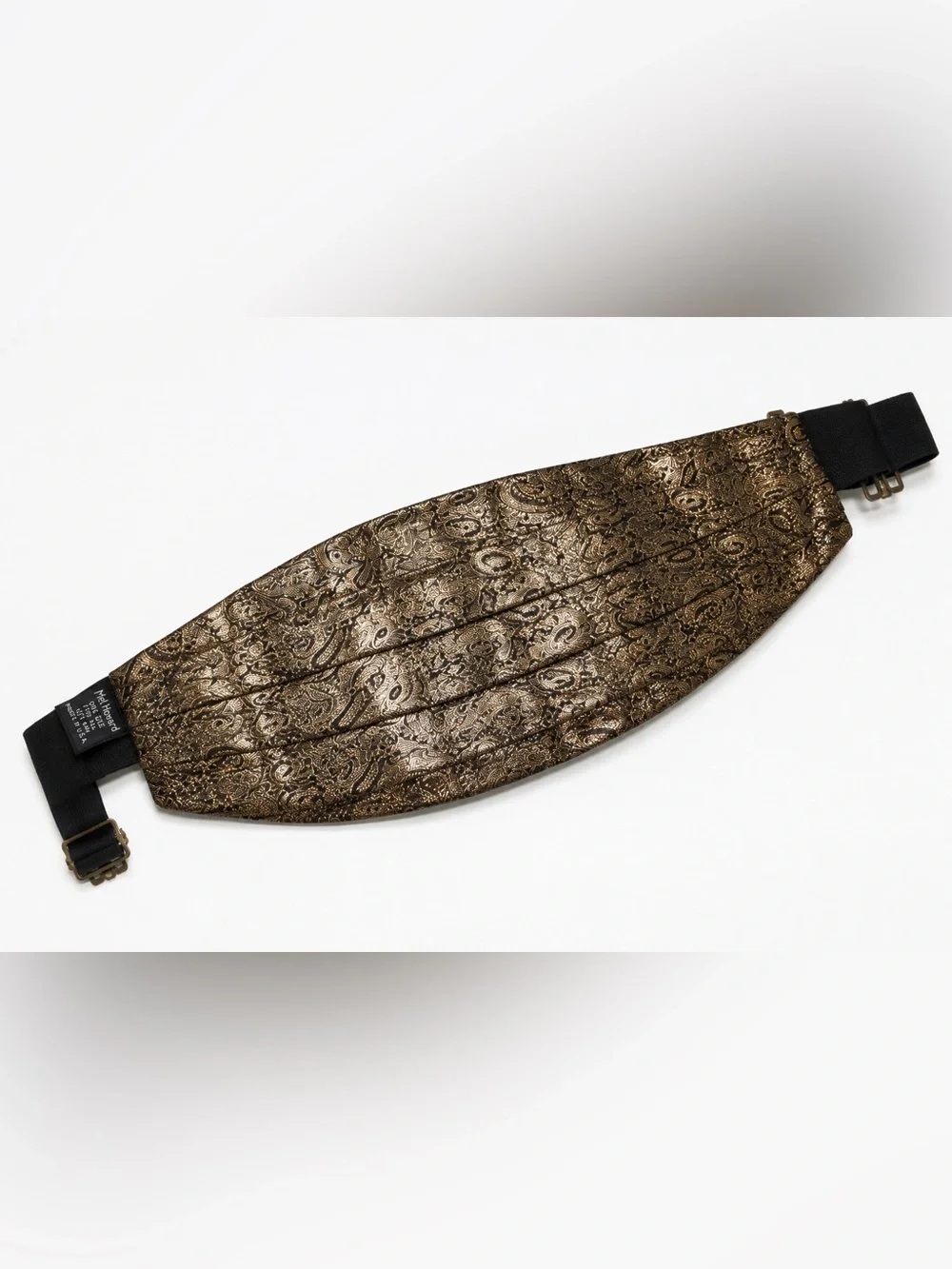 Vintage Mel Howard | Metallic Paisley Cummerbund | Bronze Gold | Made in USA